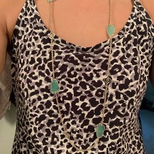 Kendra Scott Long Strand Gold & Light Blue